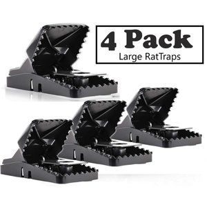 4 PACK Large Rat Trap Mouse Traps Best Humane Instant Kill Rodent Snap That Work
